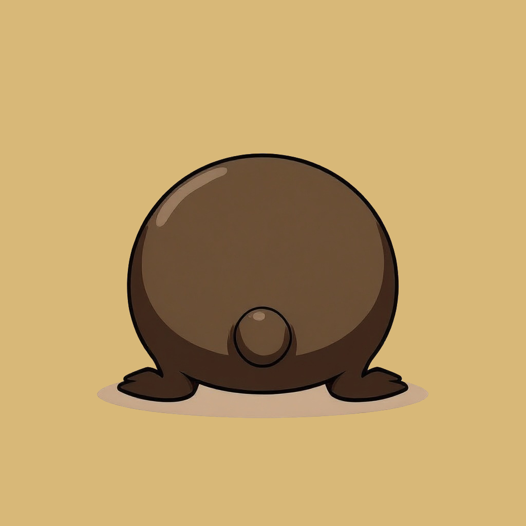 Duggley the mole digging away from the camera, tail visible